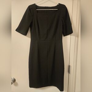 Ann Taylor Sleeved,‎ Square-neck Black Dress